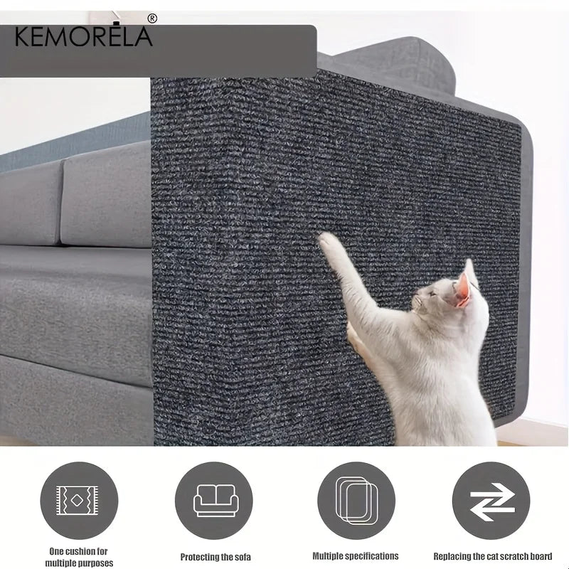tapis grattage chats gris adhésif protection meubles salon canapé moderne polyestère