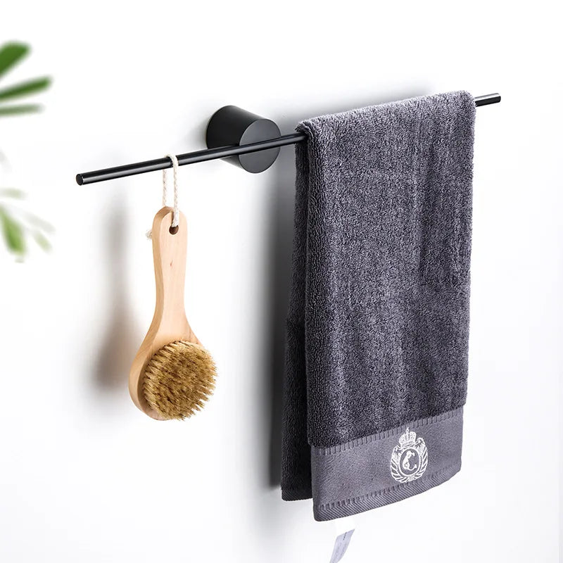 porte serviettes mural aluminium noir doré moderne minimaliste serviette brosse dents