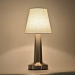 lampe table moderne or abat jour tissu rechargeable tactile chambre coucher led beigeclair