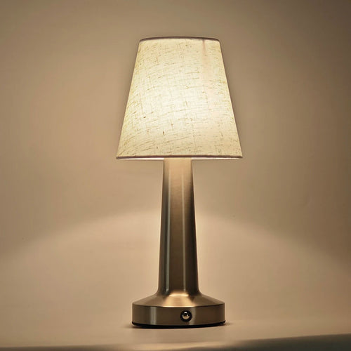 lampe table moderne or abat jour tissu rechargeable tactile chambre coucher led beigeclair