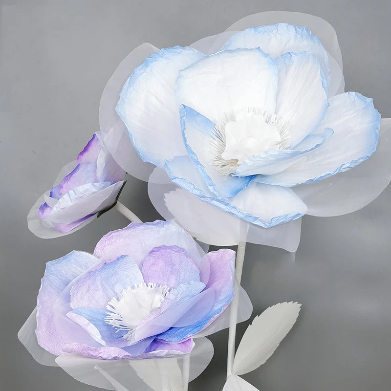 fleurs artificielles lys bleu violet décoratives intérieures mariage anniversaire semi translucides 20cm 40cm 80cm