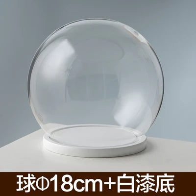 boule verre transparent socle bois décoration d'intérieur moderne objet d'exposition moderne
