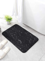 tapis bain moderne marron noir bordeaux bleu clair texture galets polyester antidérapant absorbant