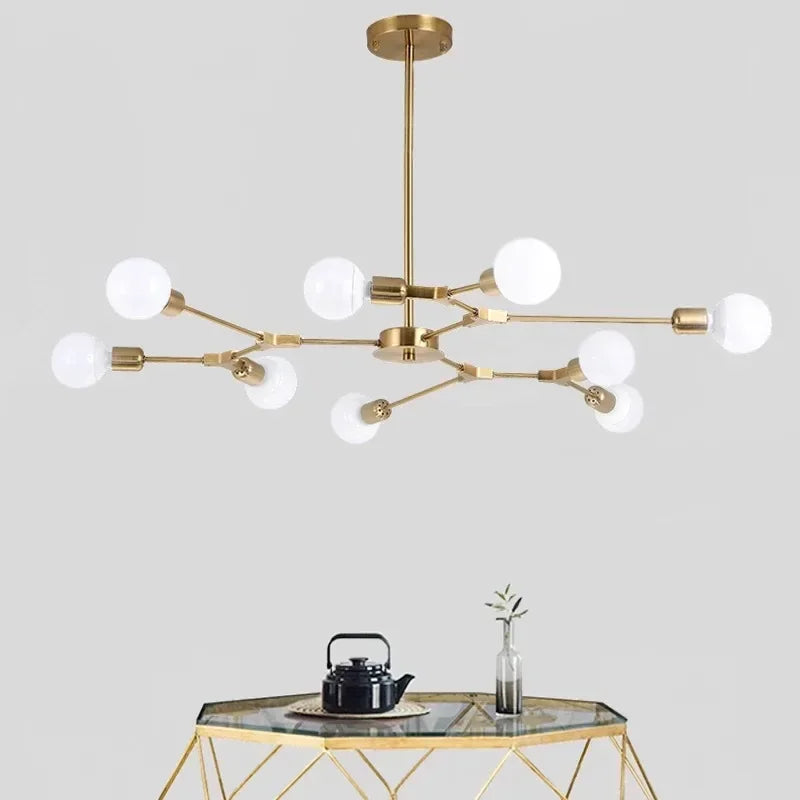 suspension lumineuse moderne or noir sphères translucides scandinave structure métallique pince suspension