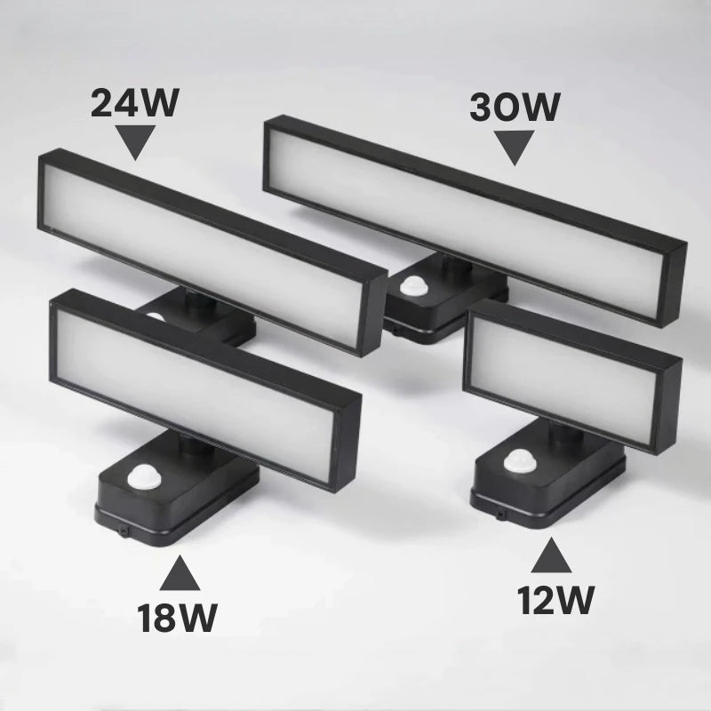 lampe murale détecteur mouvement moderne noire étanche ip65 extérieure minimaliste