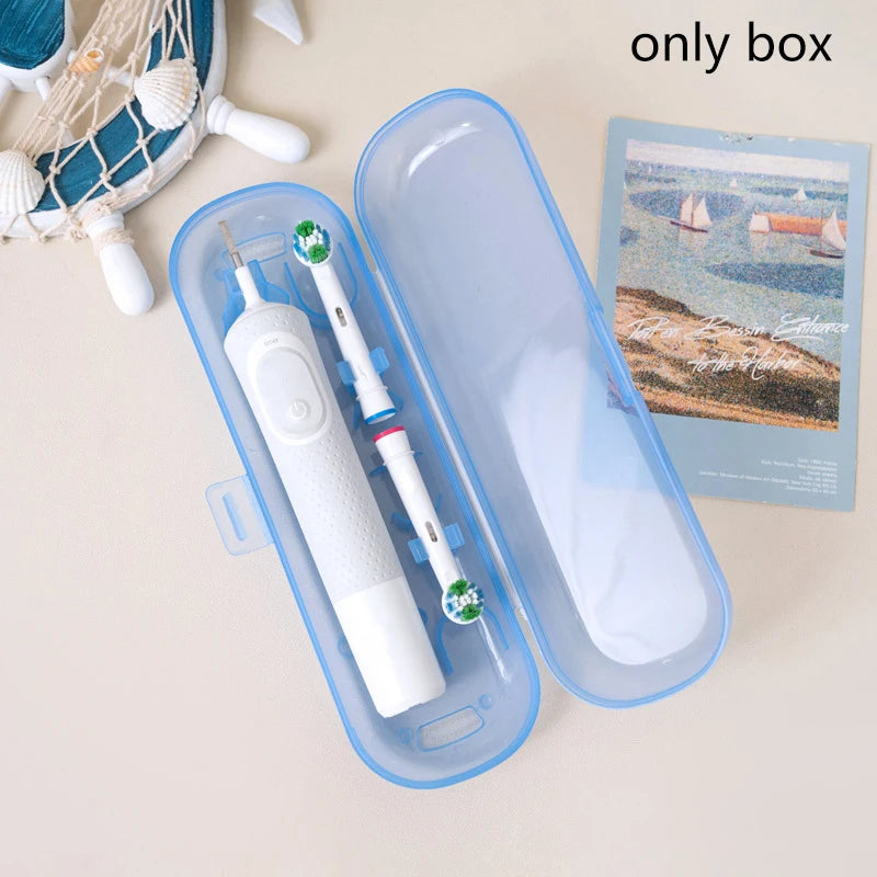 étui rangement brosse dents électrique blanc violet moderne portable pratique
