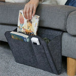 sac rangement gris feutre pliable rangement moderne poche centrale arrièreversible salon