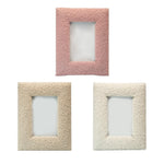 cadre photo moderne minimaliste bois peluche rose beige clair blanc cassé