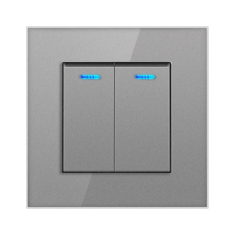 interrupteur mural bouton pression noir blanc gris moderne minimaliste fixations certifications rohs