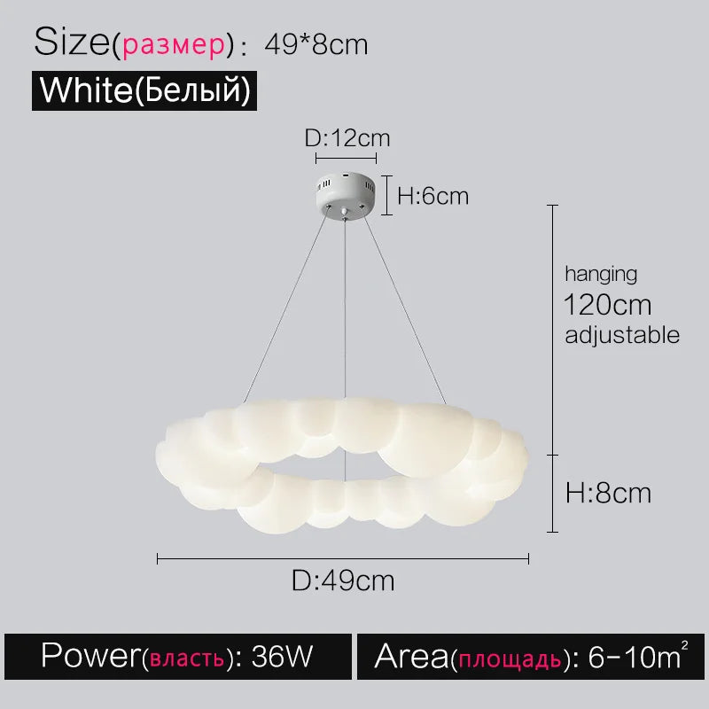 luminaire suspendu moderne blanc sphères diffusion lumineuse chambre salon étude entrée led dimmable