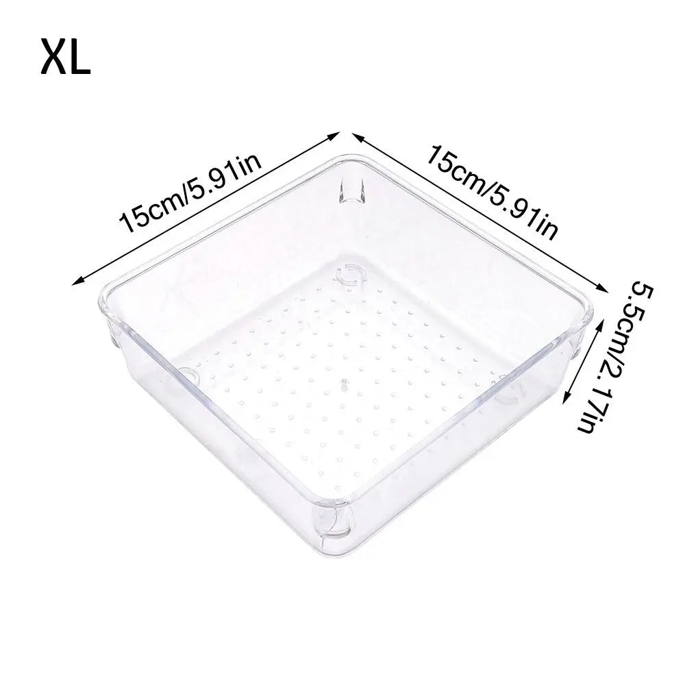 boîtes rangement transparentes modernes minimalistes cosmétiques bureaux cuisine XL XXL