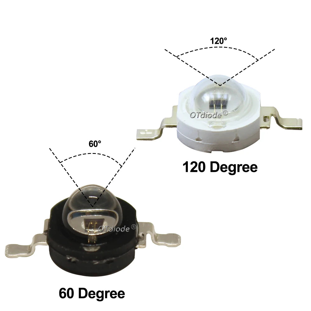 diodes infrarouges 730nm 850nm 940nm 1050nm 3w blanc rouge moderne technologie clips métalliques