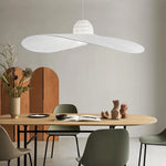 Suspension lumineuse moderne tissu noir blanc rayures fines plissées 6000K 3000K chambre salon étude