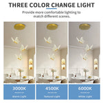 Suspension lumineuse papillon moderne acrylique transparente LED blanc doré chambre salon