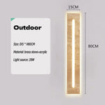 lampe murale moderne pierre naturelle texture marbrée hydrofuge ip65 85265v led 60cm 80cm beigeclair