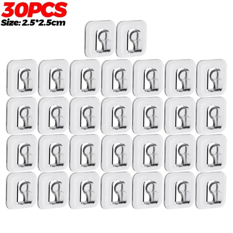 organisateur câbles clips adhésifs transparents modernes sans motif utilisation multiple PVC