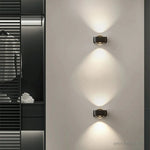 appliques murales modernes deux led noir doré éclairage cuisine chambre minimaliste fixées mur
