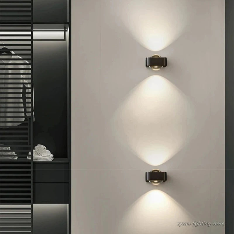 appliques murales modernes deux led noir doré éclairage cuisine chambre minimaliste fixées mur