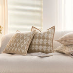 coussins décoratifs géométriques moderne beige crème jacquard fixés maison voiture