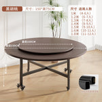 table manger ronde pliante bois marron plateau tournant six chaises modernes