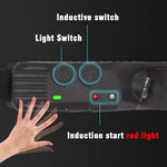 lampe frontale led rechargeable modes éclairage noir jaune blanche rouge bandes élastiques cible fishing