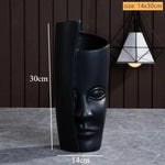 Vase céramique moderne vase table blanc visage sculpté lèvres sculptées art déco