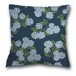 taies d'oreiller lin vintage fleurs hortensia non toxiques respectueux environnement hôtelière 450x450mm