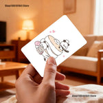 cartes postales panda illustration mignonne verte blanche noire bébé panda bambou fleurs textes pandas