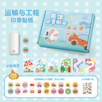 stickers autocollants animaux cartoon blanc ours oiseau lapin pingouin arbre cactus enfants jouets diy
