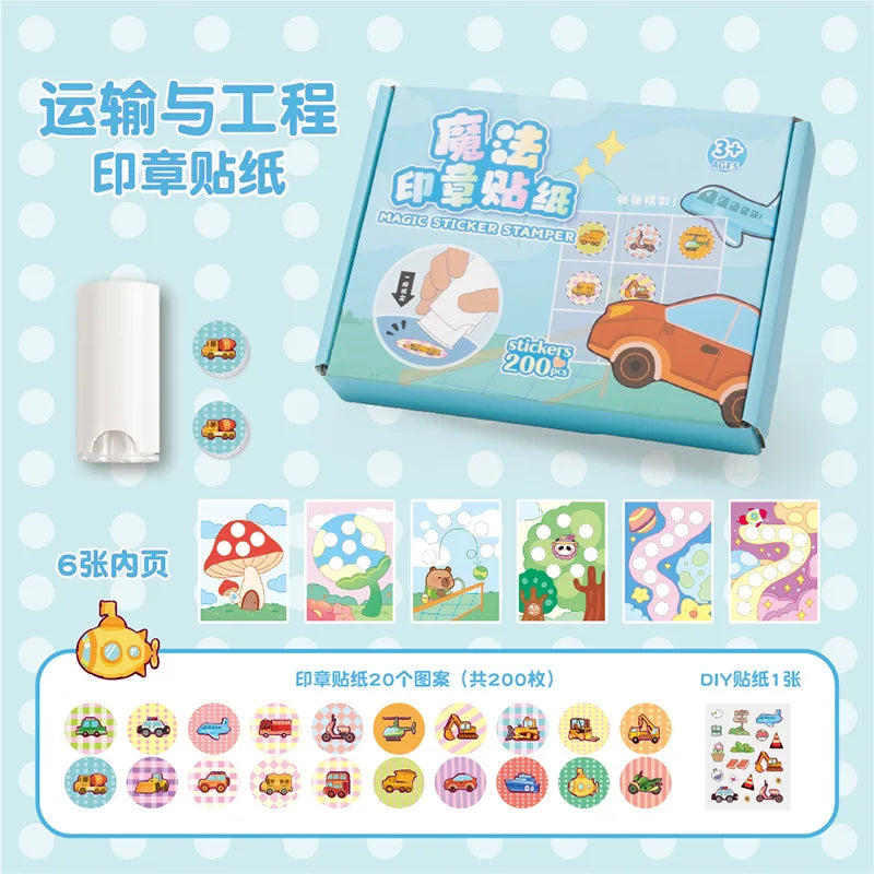 stickers autocollants animaux cartoon blanc ours oiseau lapin pingouin arbre cactus enfants jouets diy