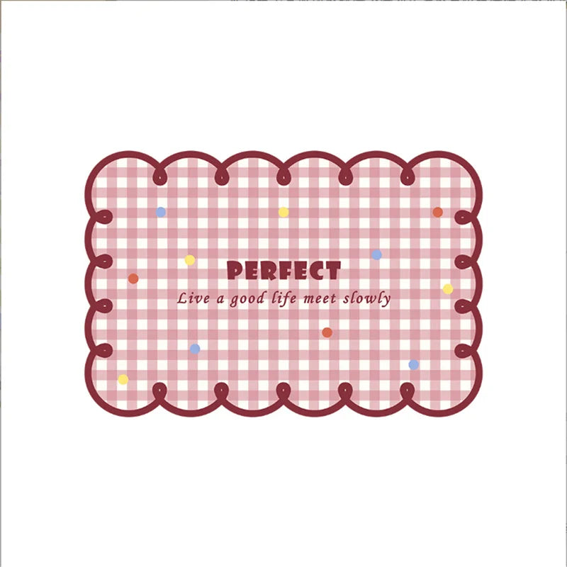 tapis moderne placemats rayures horizontales bleu clair rose vert respectueux environnement