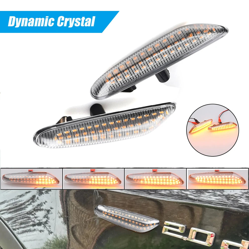 feux clignotants dynamiques led noir crystal bmw e60 e90 séquentiels adhésifs couvercle abs led