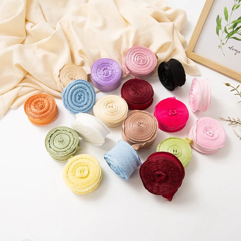 ruban dentelle plissé organza nylon décoratif fleur bricolage accessoire cheveux décoration fait main