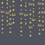 guirlande étoiles lunes lanternes or argent effets scintillants décoration eid mubarak festive intérieur