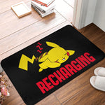 tapis d'entrée pikachu welcome flanelle jaune noir blanc moderne cartoon adhésif