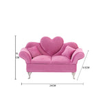 meubles miniatures salon rose velours cœurs romantique girly miroir coffre bijoux coussins figurines