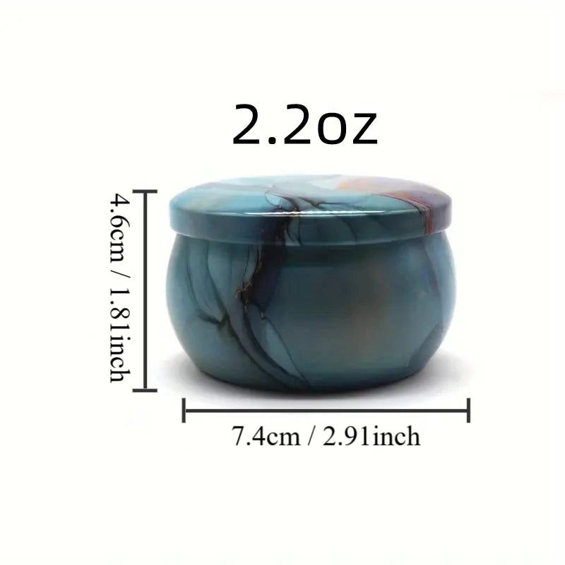 boîtes rondes marbrées violet bleu rose modernes 2.2oz 4oz 1.81inch 2.91inch graine pin savon