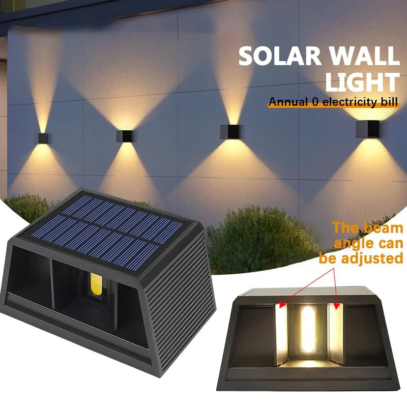 lampe murale solaire led étanche ip65 contemporaine 20 led contrôle bouton