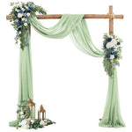arche decorative mariage soie fleurs blanc rose classique romantique clips anniversaire baptême