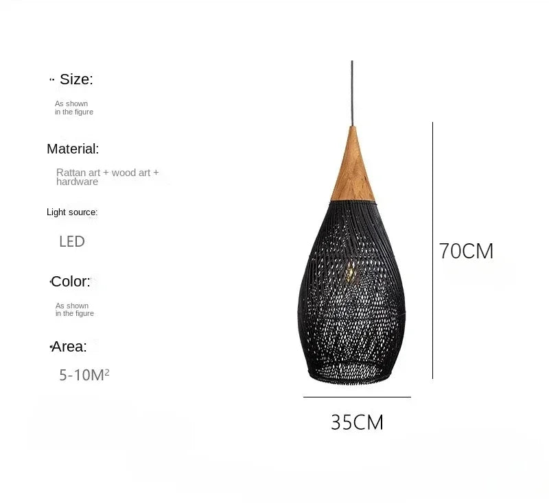 suspension lumineuse tissée naturelle moderne rustique salon chambre led 90 260v e27