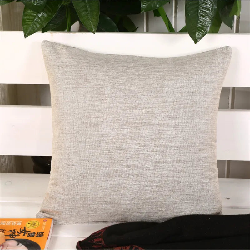 housse coussin carré texture tissée rustique couleur beige orange vert olive