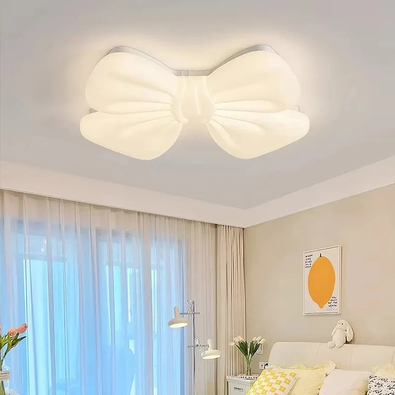 lampe suspension moderne nœud décoratif blanc éclairage surface télécommande