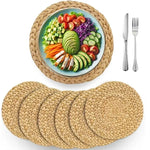 assiettes tressées rustiques naturelles servir plats automnaux 30cm diamètre decoration rustique nature