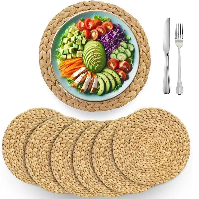 assiettes tressées rustiques naturelles servir plats automnaux 30cm diamètre decoration rustique nature