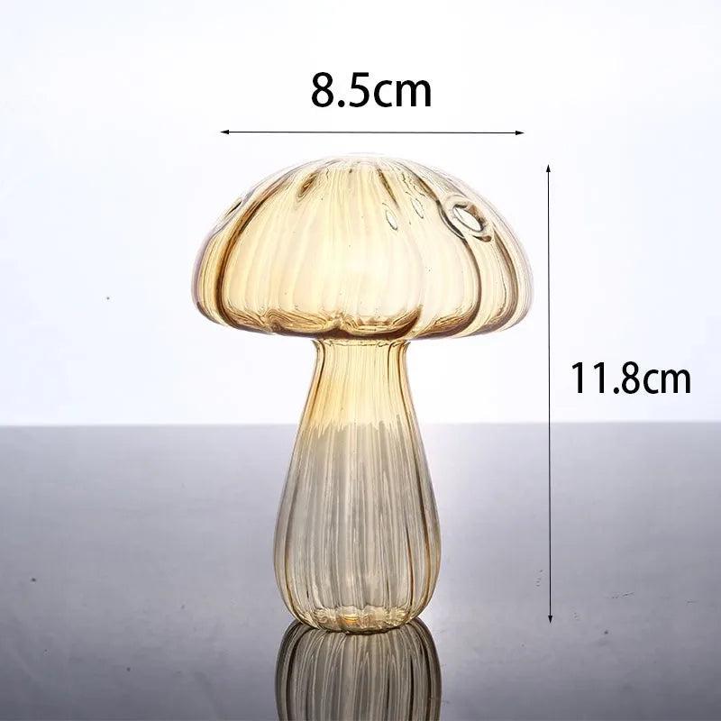 vase champignon transparent moderne rouge vert rose marron jaune