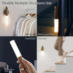 lampe murale détecteur mouvement rechargeable usb led moderne blanc noir bois