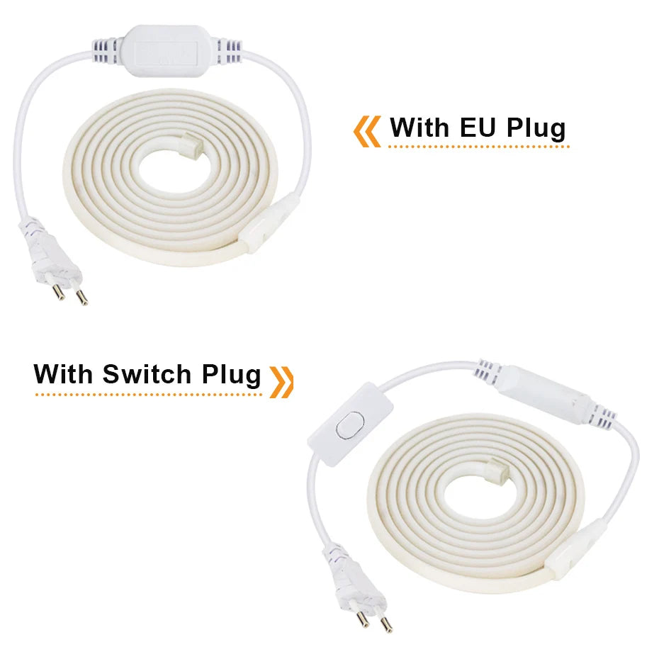 connecteur led 288 diodes blanc moderne bouton arrêt démarrage cable clips fixations