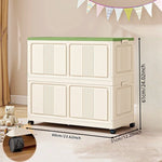 rangement mobile pliable rectangle moderne couleur beige vert orange lignes verticales roulettes tapis sol