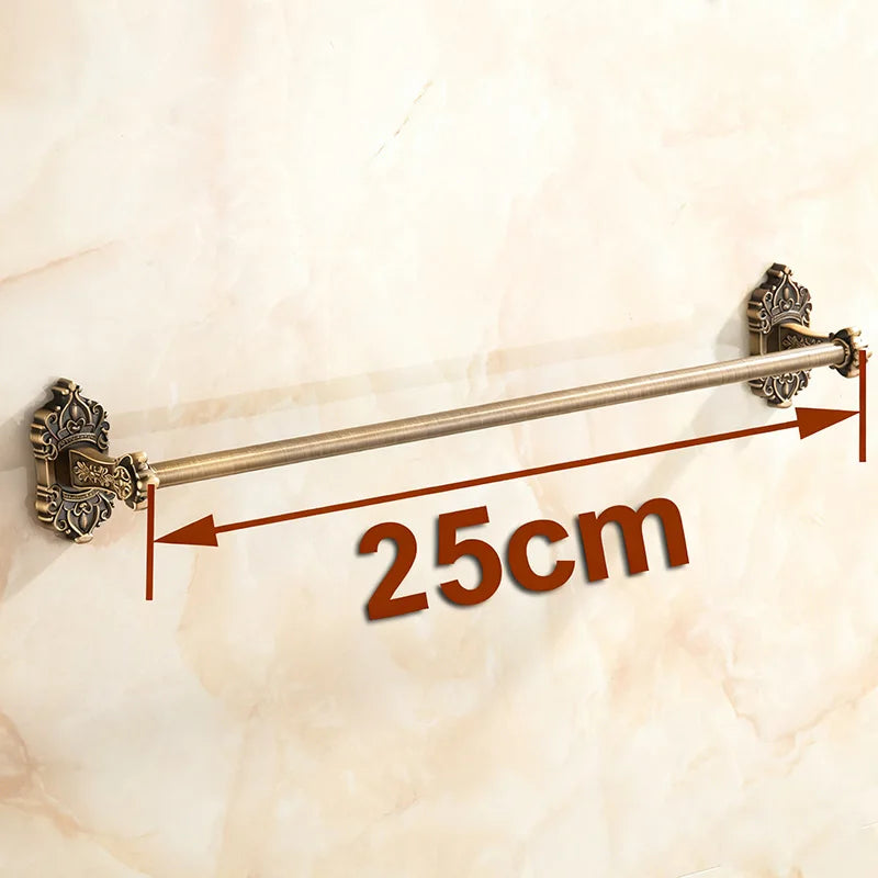 porte serviettes mural bronze ornements floraux vis fixations classique aluminium servant domestique