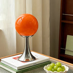 lampe table moderne minimaliste sphérique brillante orange rouge blanc noir prise usb